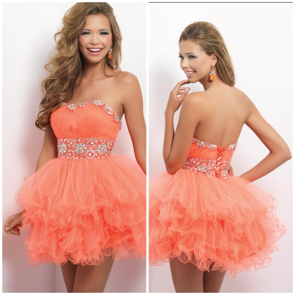 Blush by Alexia tangerine strapless HoCo/Prom/Special Occasion Dress Size 8 NWT